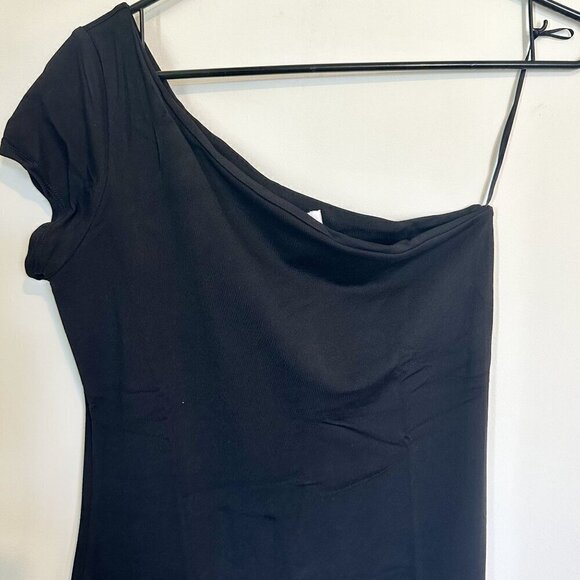 NWT Susana Monaco Black Asymmetrical One Shouldered Dress - Large - Picture 3 of 10